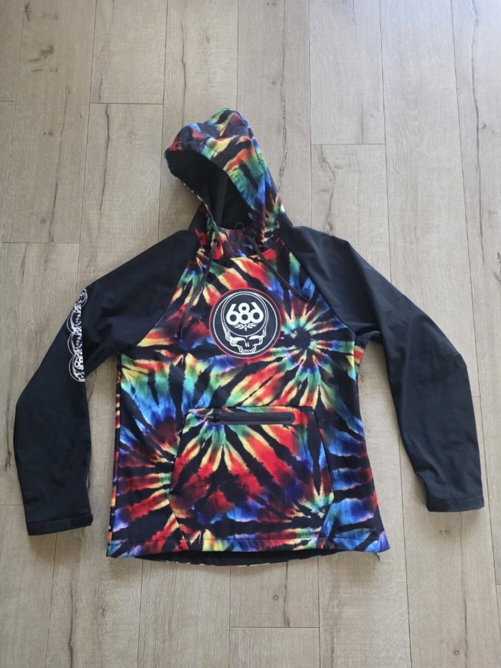 686 x Grateful Dead Waterproof Hoodie Mens M Tie Dye InfiDRY 10K Snowboard